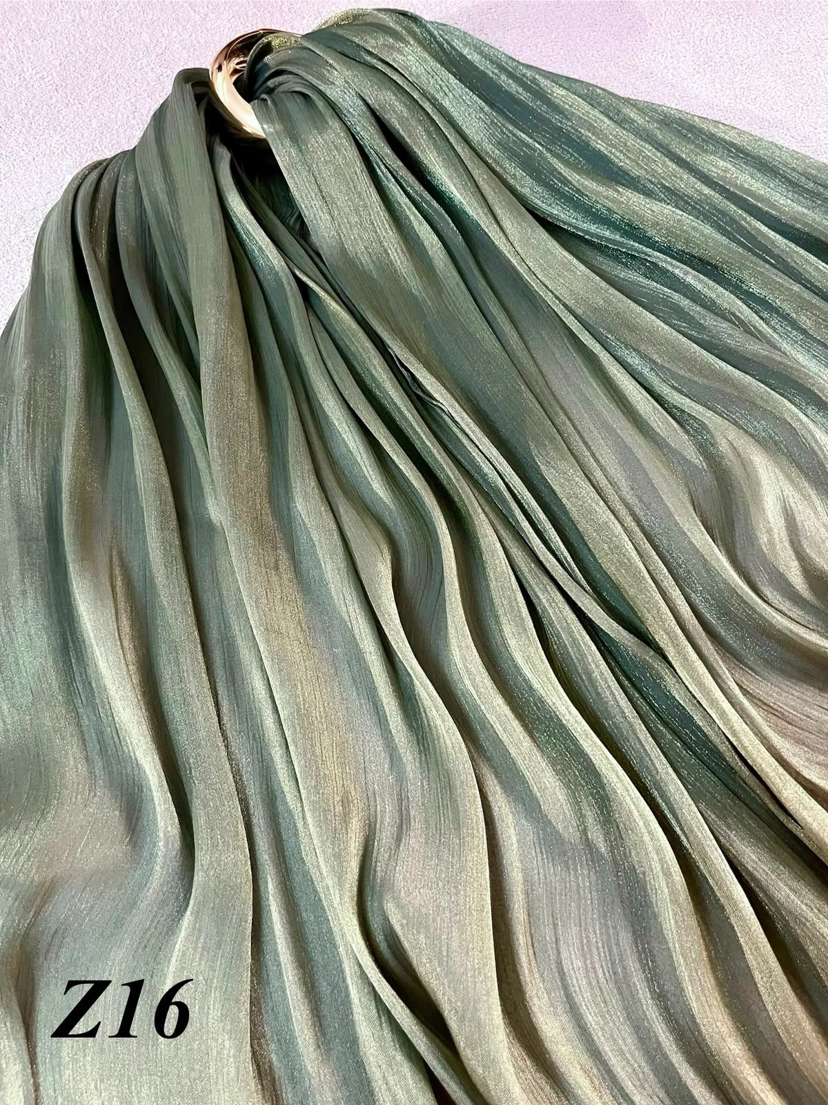 olive green Organza z16
