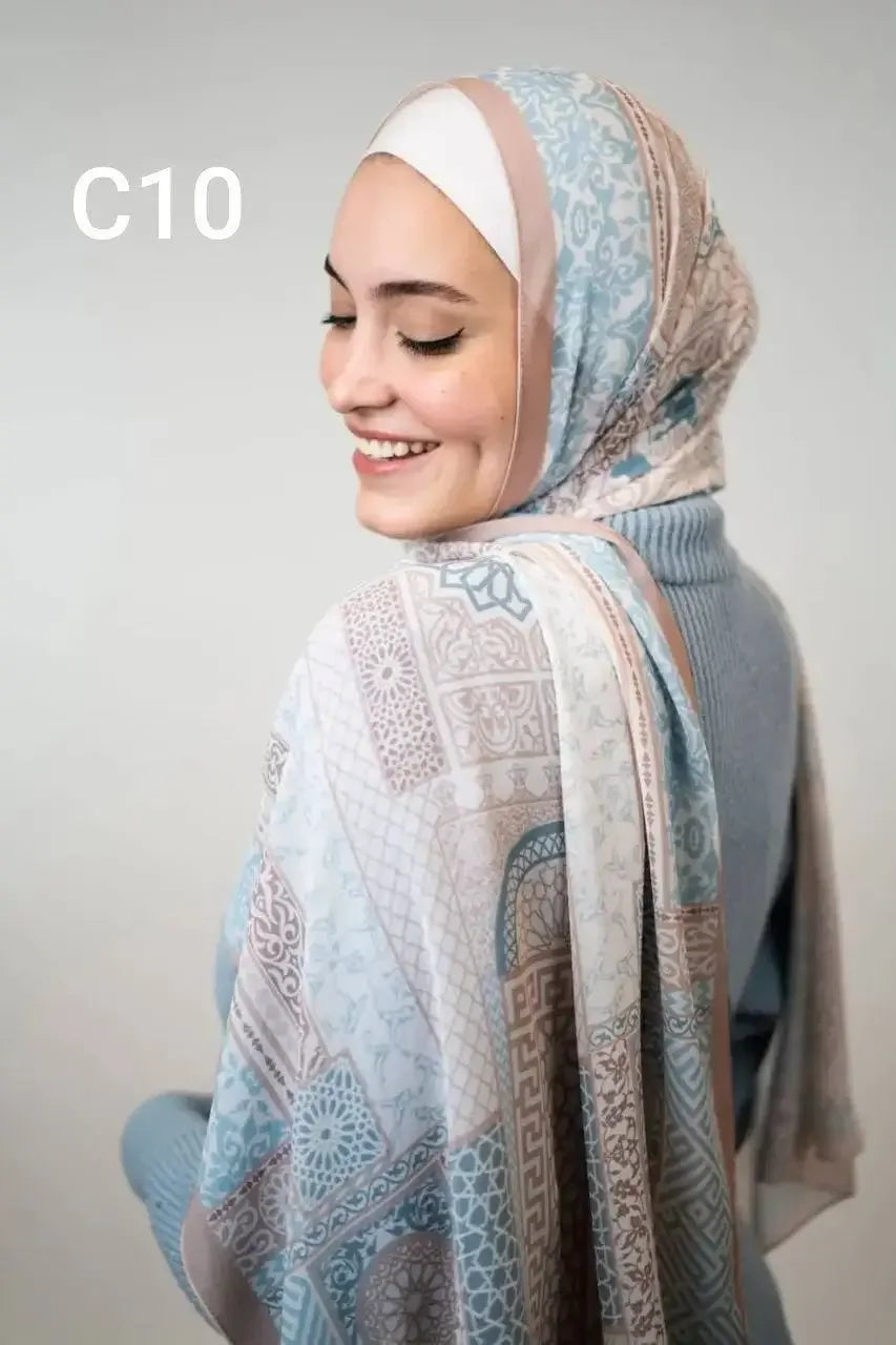 MARRAKECH BLUE DIGITAL COTTON HIJAB