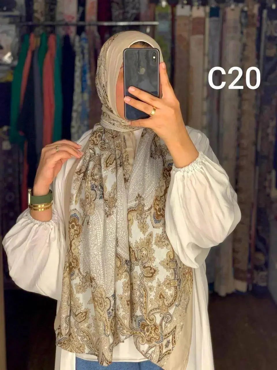 PRINCESS CROWN DIGITAL COTTON HIJAB C 24