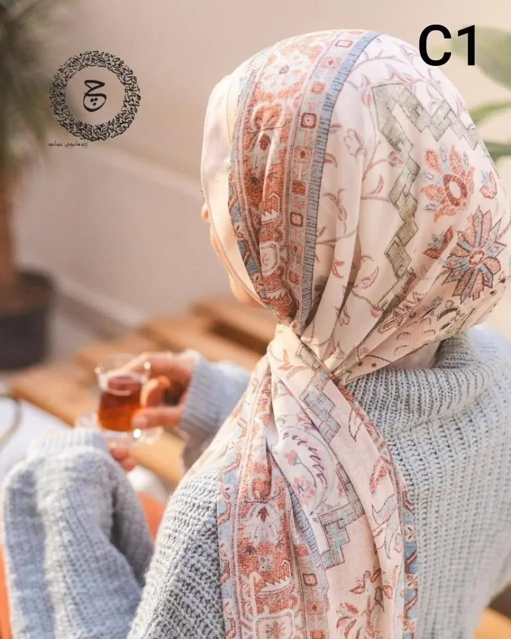 EMBOSSED DIGITAL COTTON HIJAB