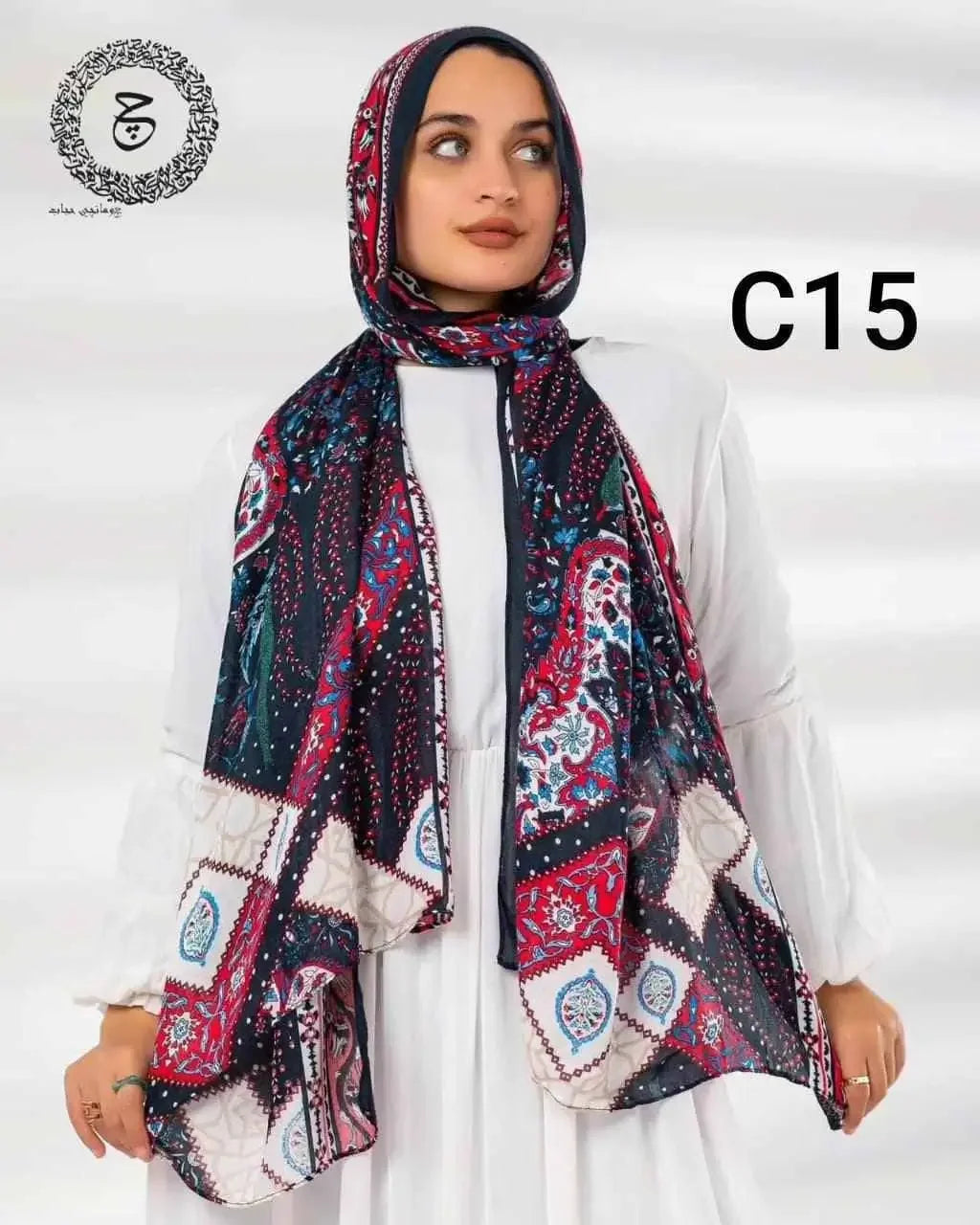 NAVY MASTIC DIGITAL COTTON HIJAB
