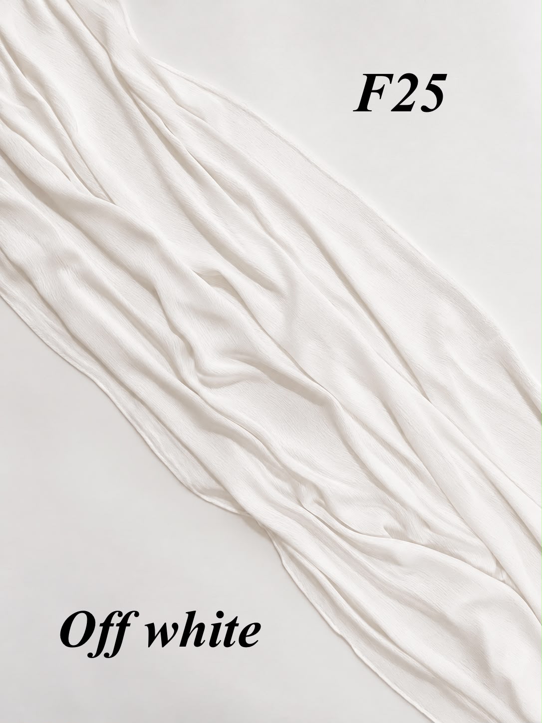 Off-White Modal Sponge Scarf with Fringes – F25