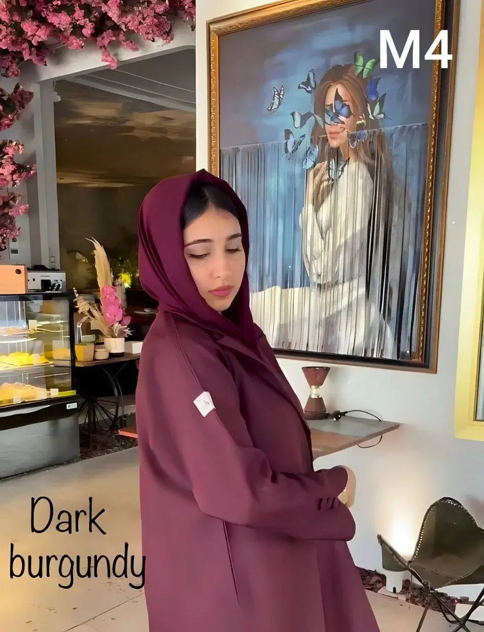 DARK BURGUNDY COTTON MODAL KUWAITI HIJAB 