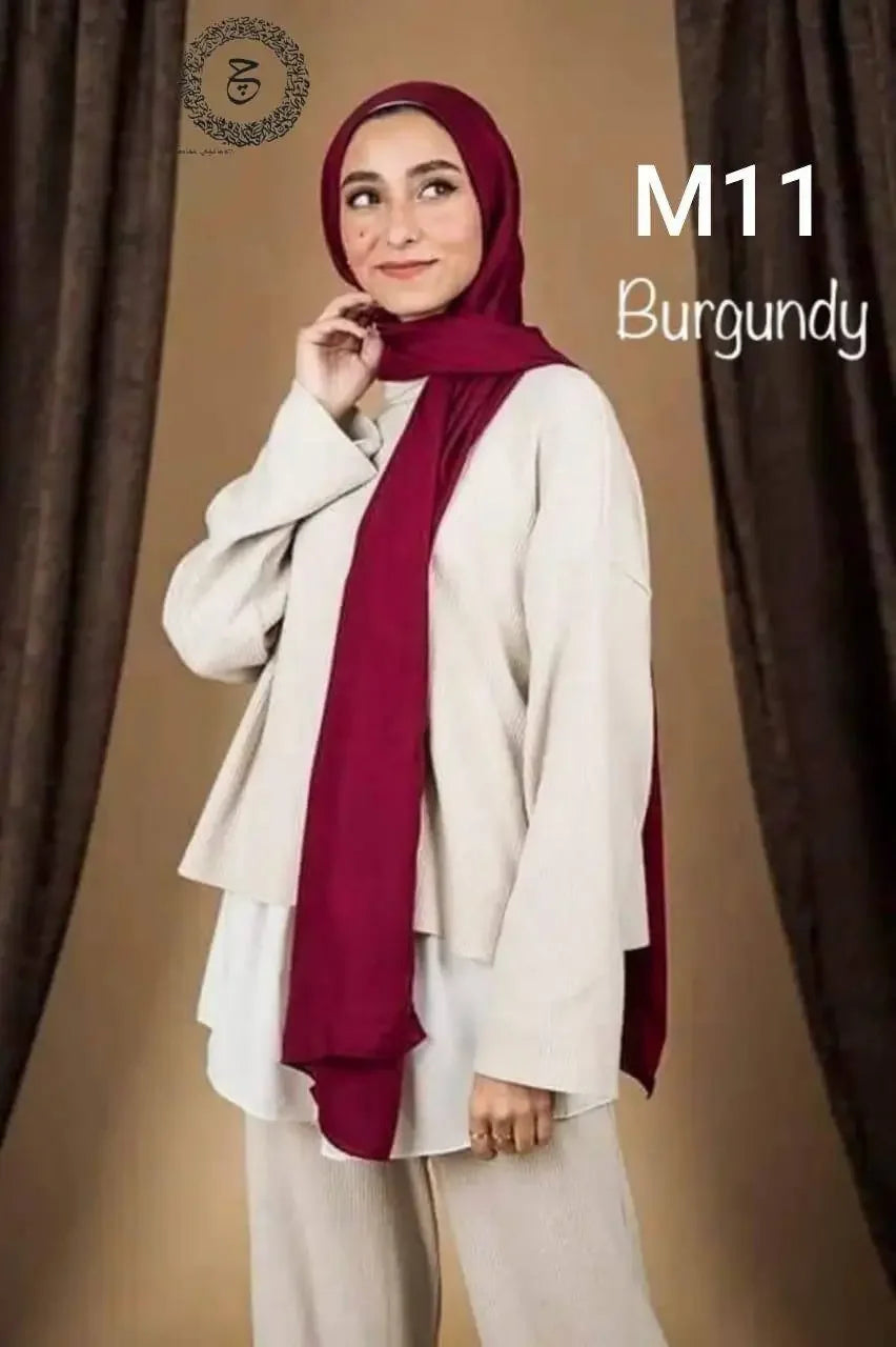 BURGUNDY COTTON MODAL KUWAITI HIJAB