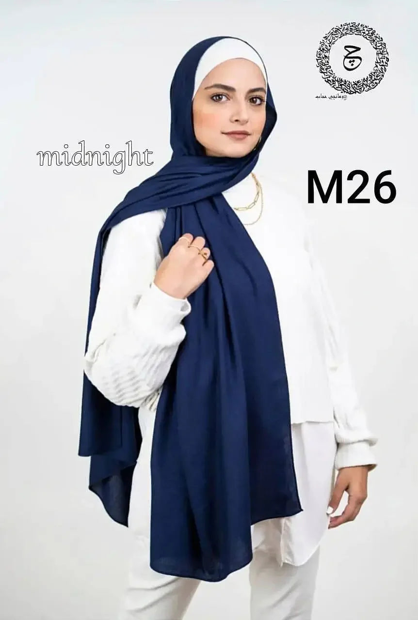 MIDNIGHT BLUECOTTON MODAL KUWAITI HIJAB 