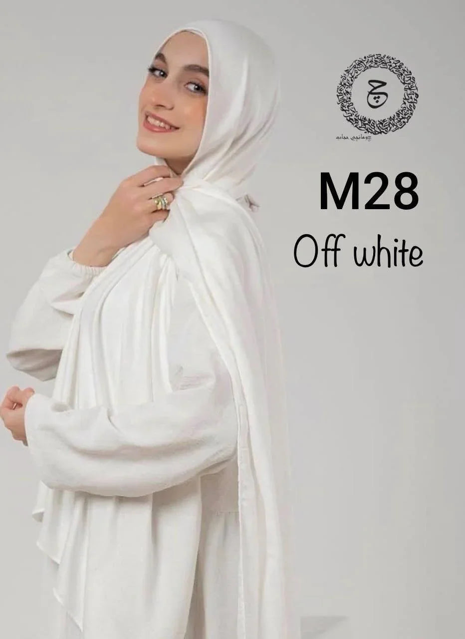 OFF WITHE COTTON MODAL KUWAITI HIJAB 