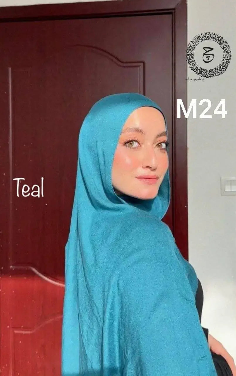 TEAL COTTON MODAL KUWAITI HIJAB
