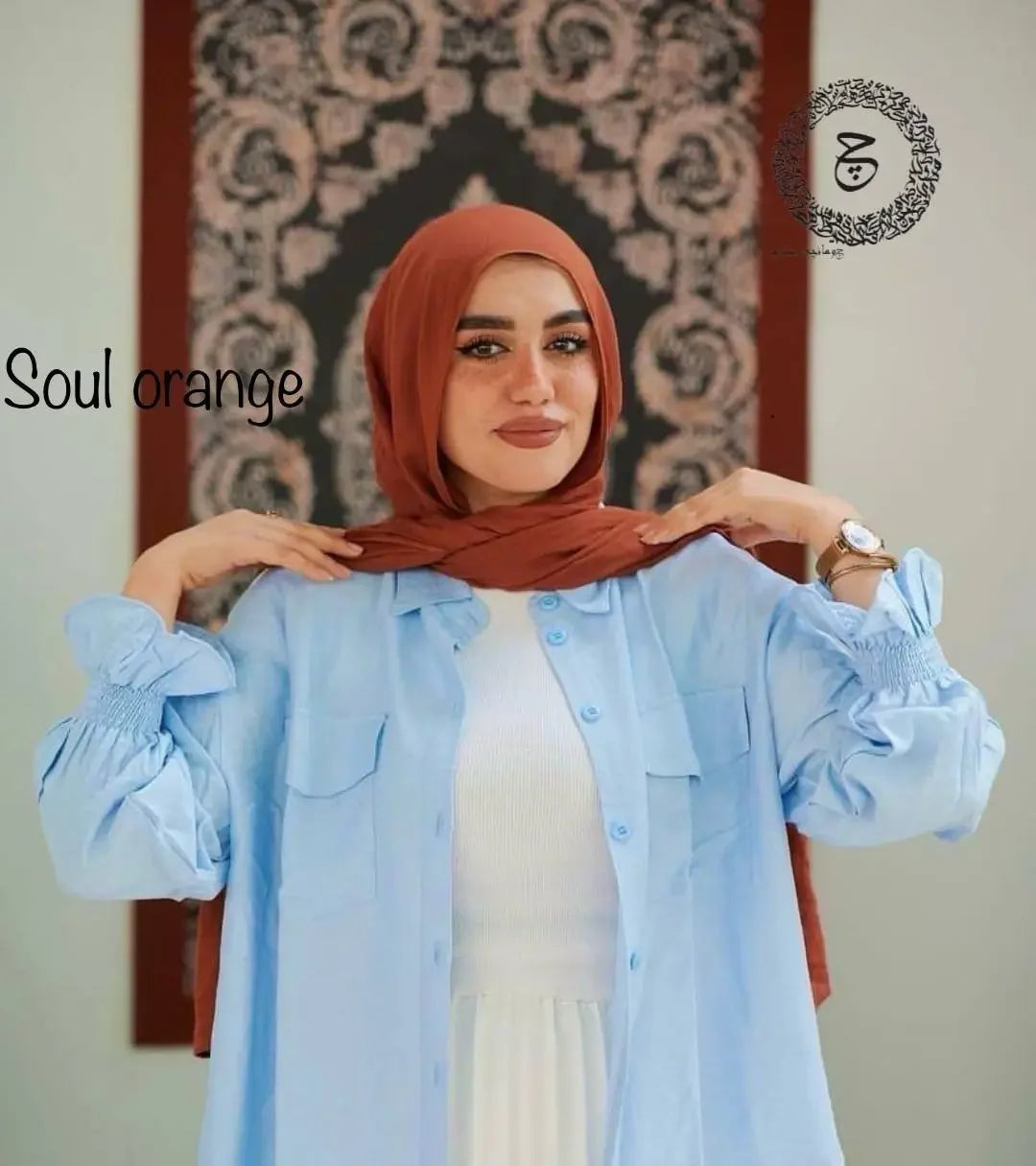 SOUL ORANGE COTTON MODAL KUWAITI HIJAB 