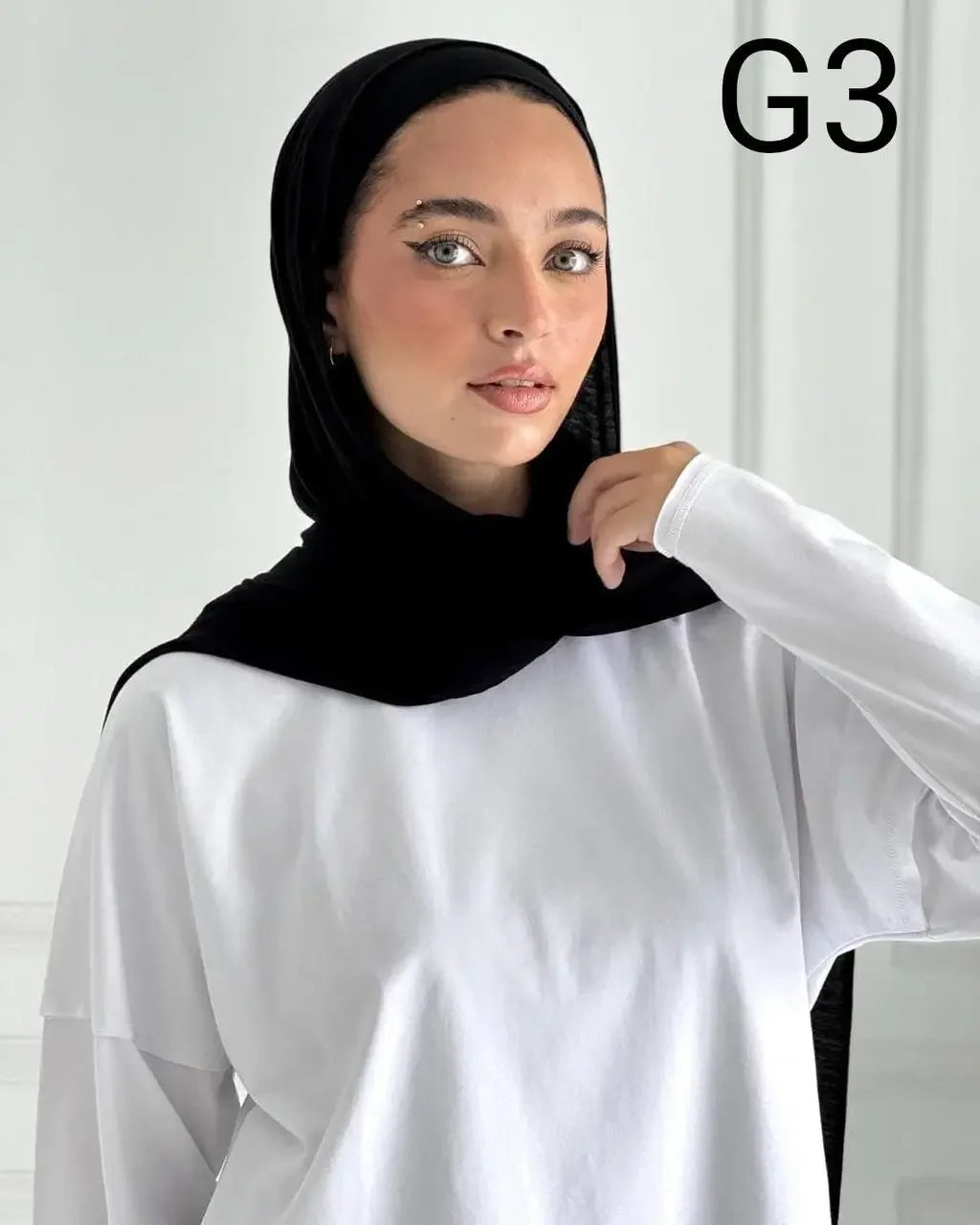 BLACK CAFE HIJAB WITH GEL UNDERCAP 