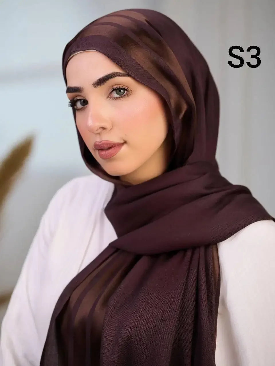 BROWN KUWAITI SATIN COTTON HIJAB