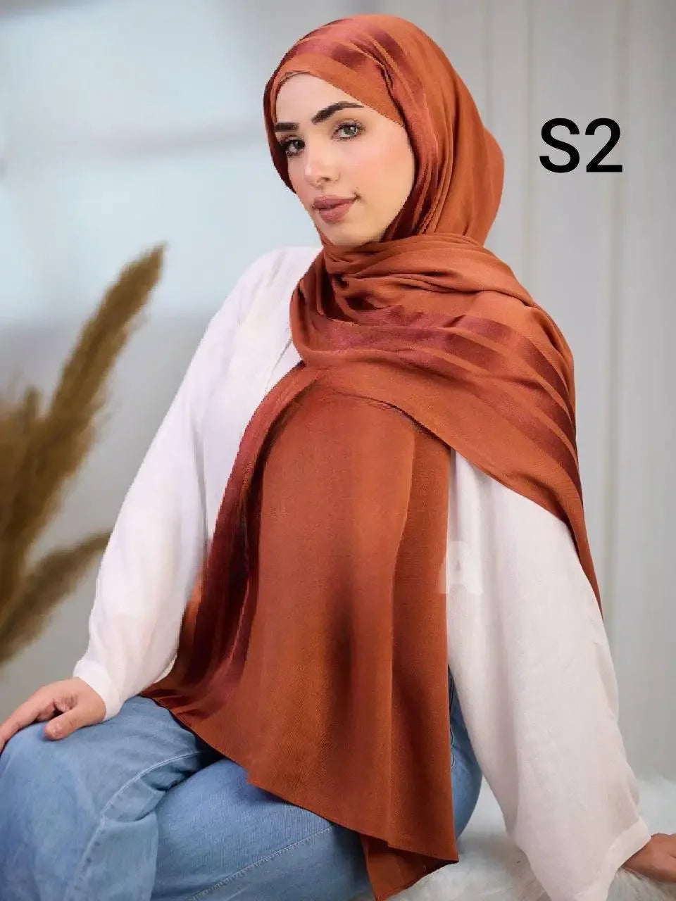 DARK COPPER KUWAITI SATIN COTTON HIJAB 