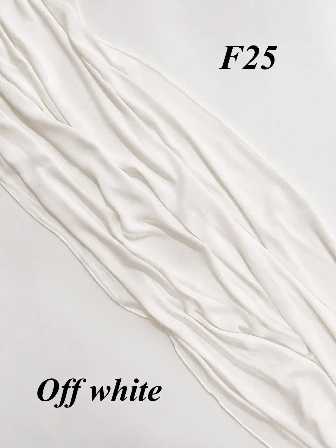 Off-White Modal Sponge Scarf with Fringes – F25