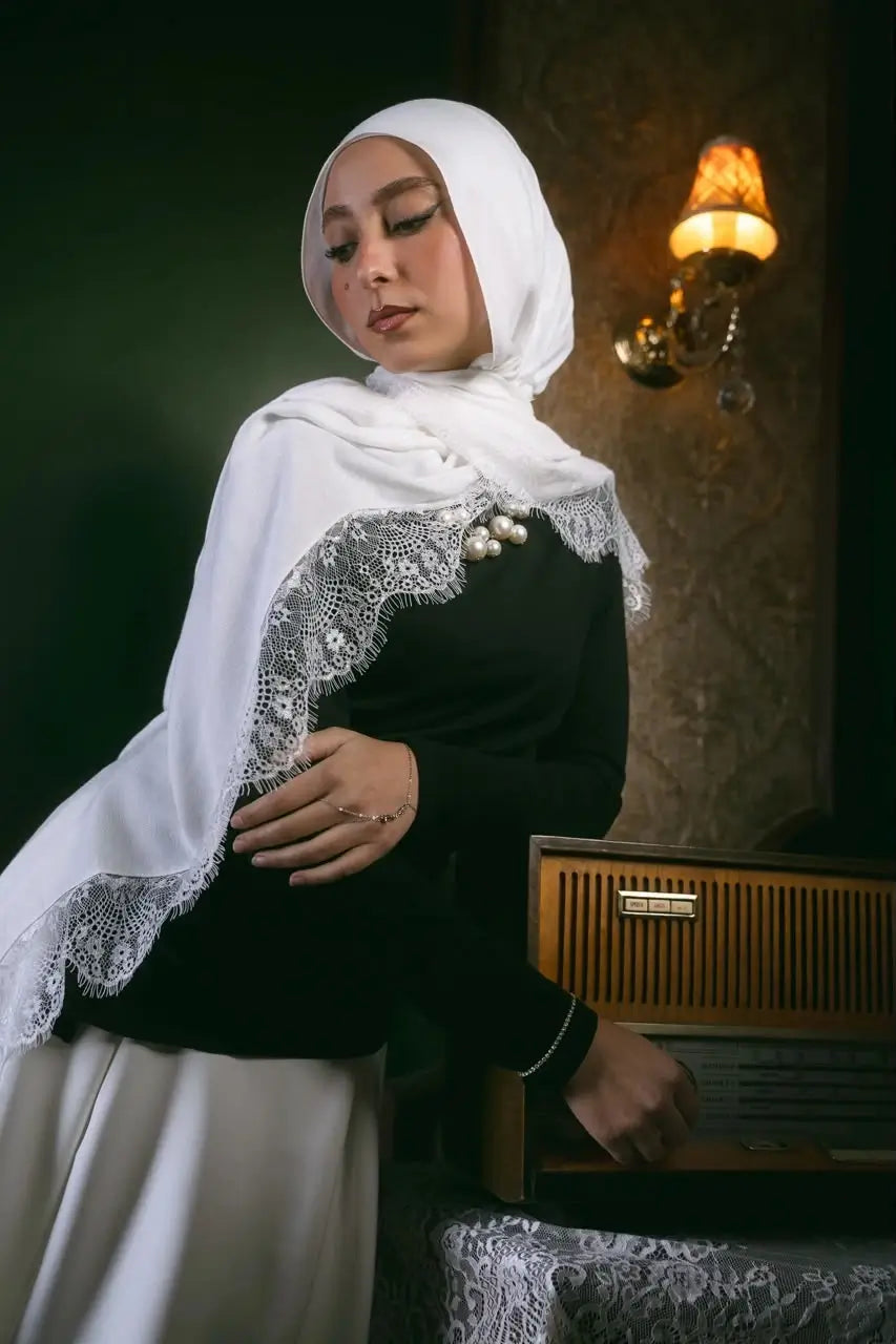 French Lace Hijab 1