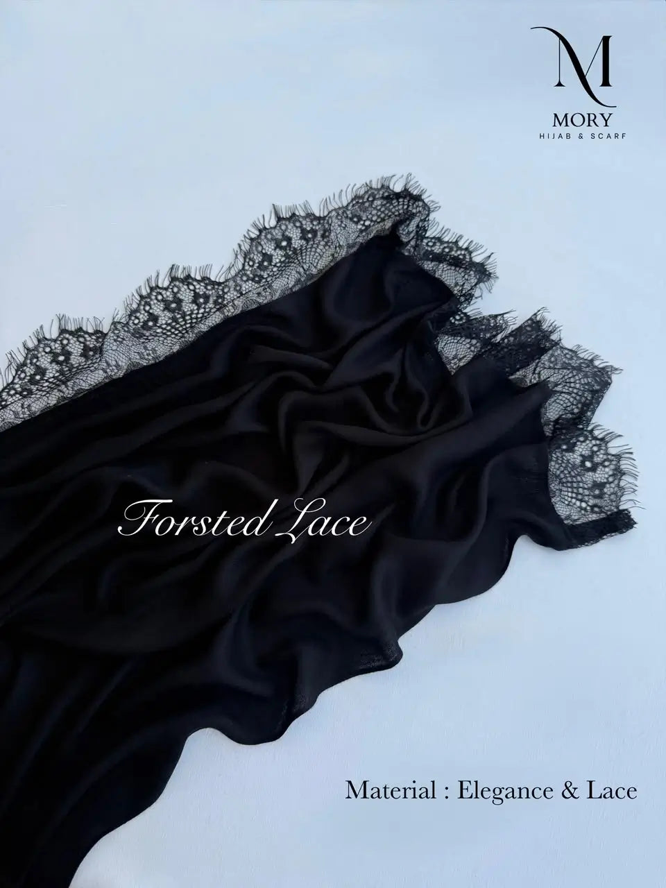 French Lace Hijab Black 2