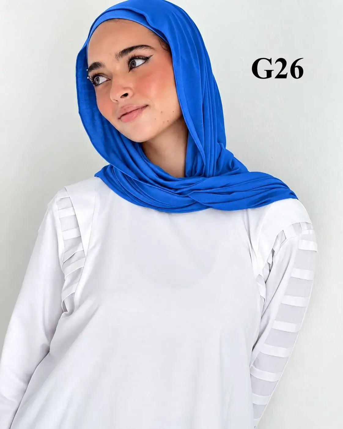 blue hijab with gel undercap G26