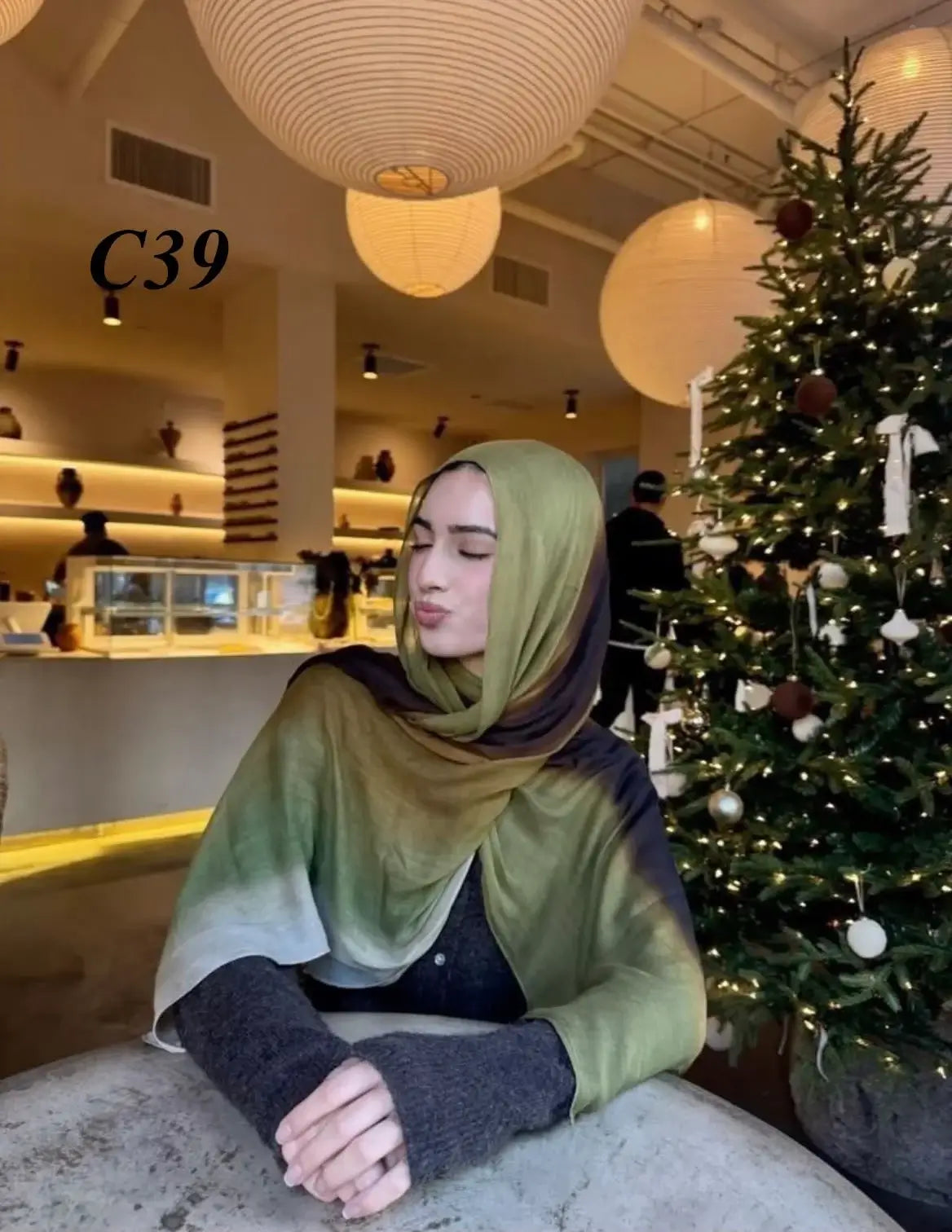 digital cotton hijab c39