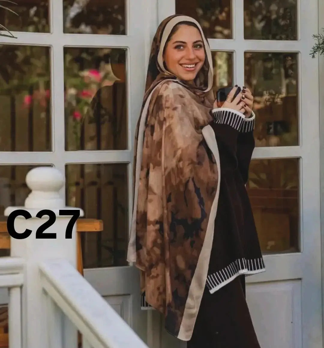 digital cotton hijab C27