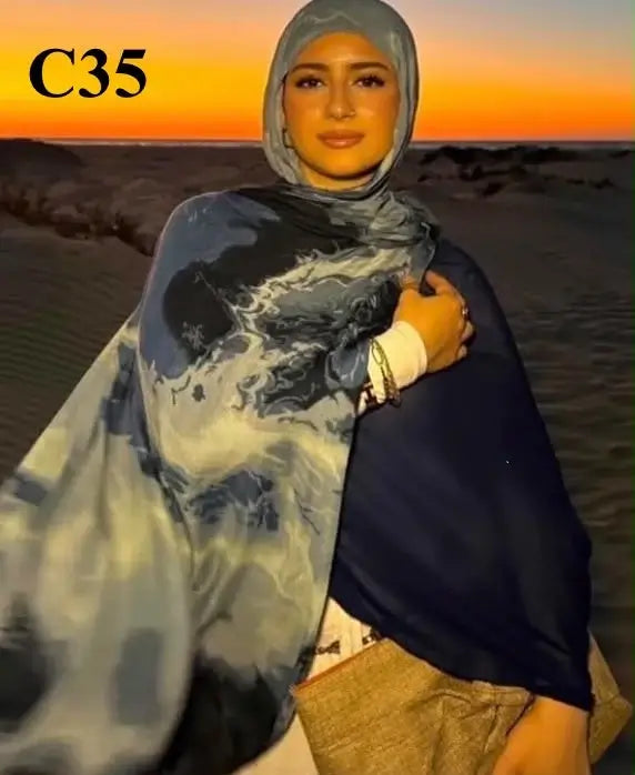 digital cotton hijab C35