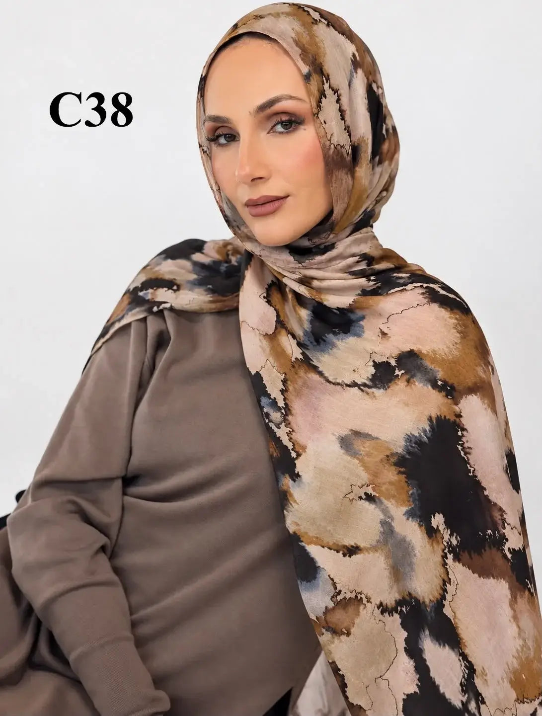 digital cotton hijab C38