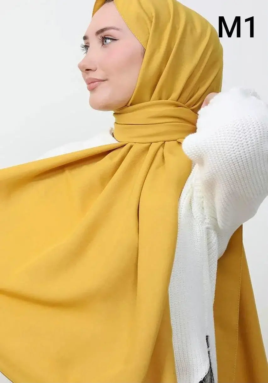 yellow cotton modal kuwaiti hijab m1