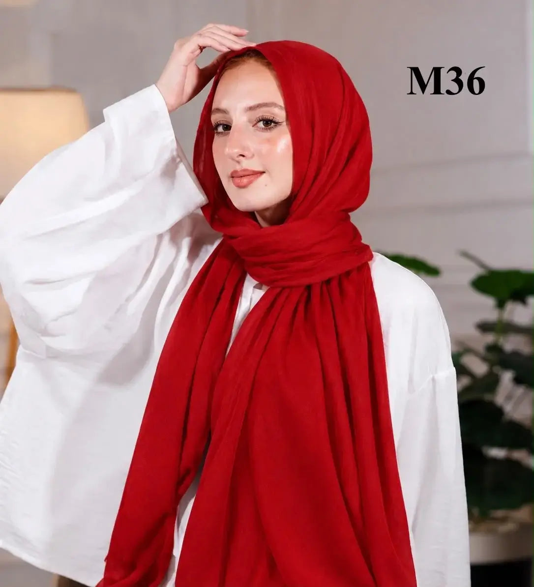 red cotton modal kuwaiti hijab m36