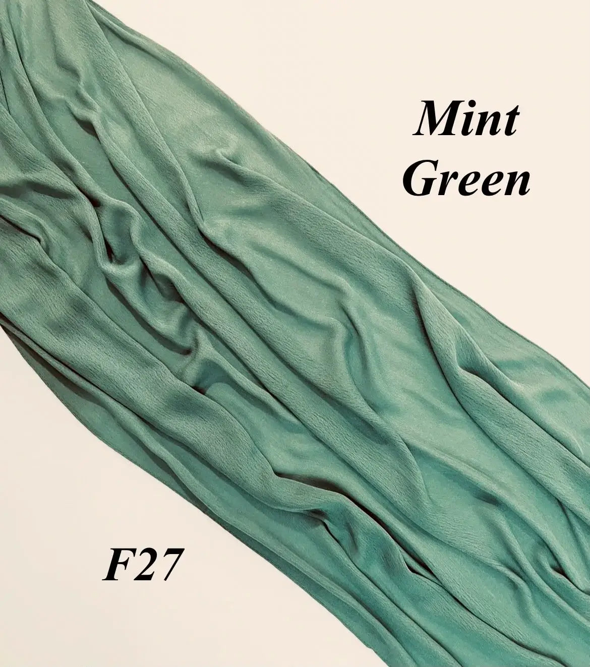 Mint Green  Modal Sponge Scarf with Fringes – F27