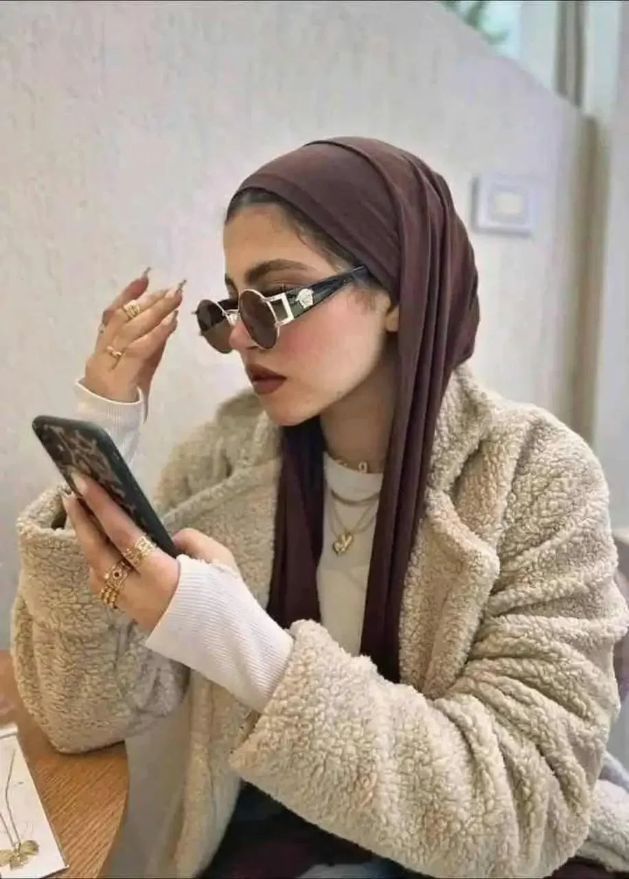 BROWN HIJAB WITH GEL UNDERCAP