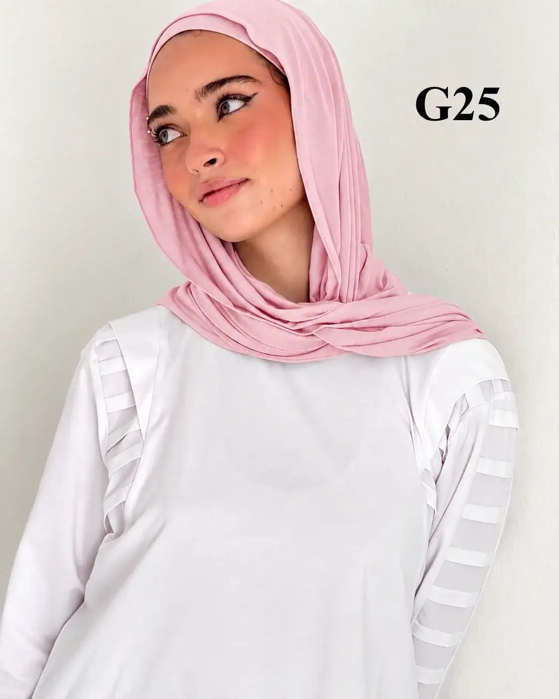 pink hijab with gel undercap G25
