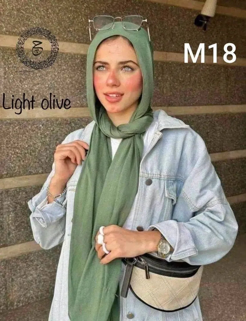 LIGHT OLIVE COTTON MODAL KUWAITI HIJAB